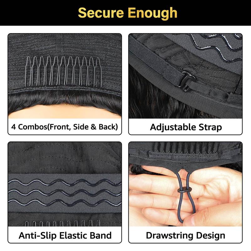 Afro Curly Wear  Half Wig 180% 250% Density Upgrade With Drawstring Cap Invisible Hairline Human Hair Wigs Beginner Friendly