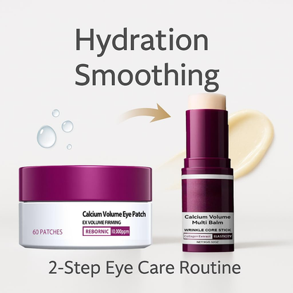 Eye Care Duo – Calcium Volume Multi Balm Stick + Hydrogel Under Eye Patches 60ea (30 Pairs), Hydrating & Smoothing Eye Treatment, Gentle on Skin& Save 20%
