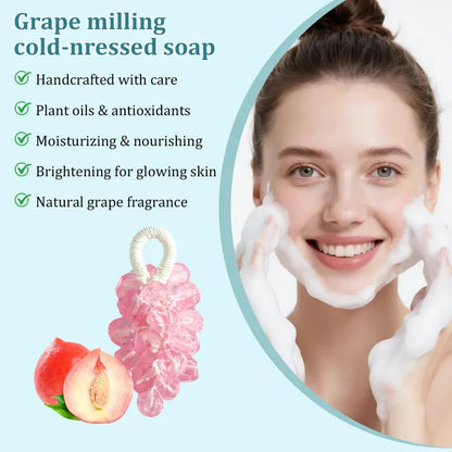 Grape Soap, Handcrafted Grapes Soap on a Ropes, Cold-Process Soaps for Hand Washing, Air Freshening, or Decoration